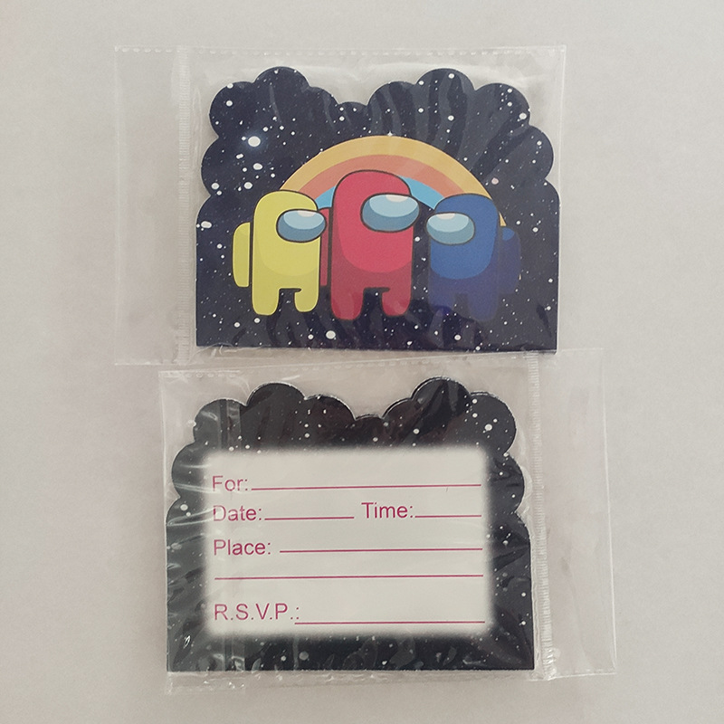 Espacio Hombre Lobo matar ammongus partido decoración suministros juego fiesta de cumpleaños de los niños vajilla traje Placa de papel de fábrica