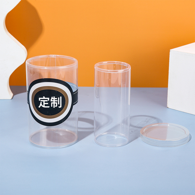 大肠发圈包装筒pvc印刷卷边塑料圆形pvc圆筒盒皮筋包装圆盒批发