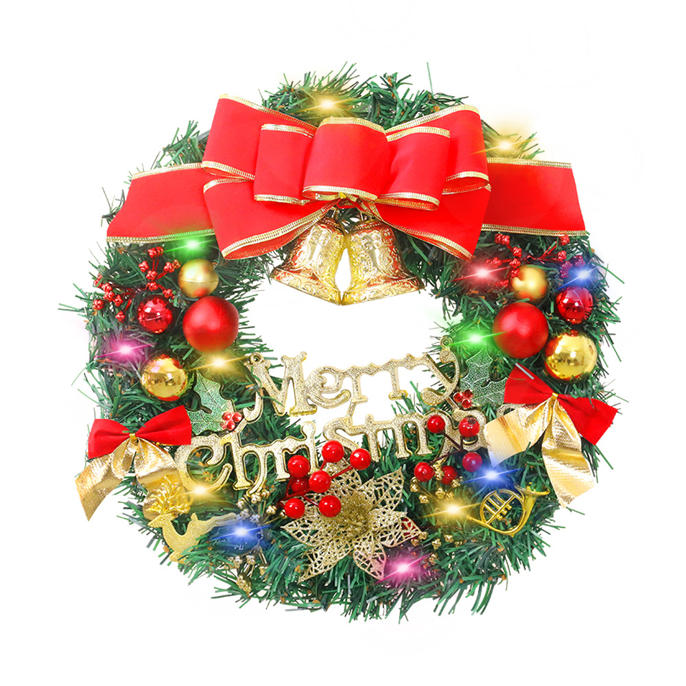 Decoraciones de Navidad con luces guirnalda ventana diseño puerta colgante cálido anillo ratán luz sitio diseño apoyos guirnalda