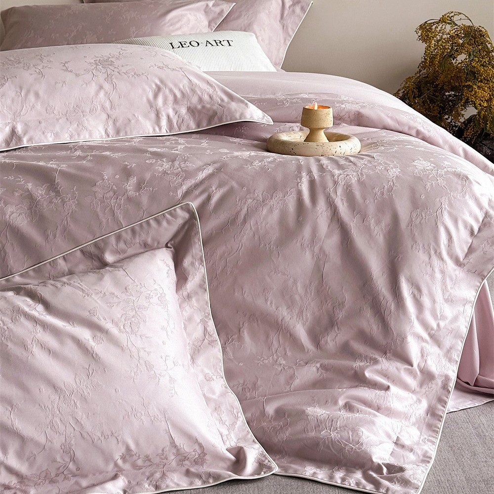 Light Luxury Long Staple Cotton Jacquard Bedding Set Four Piece_voghion.com