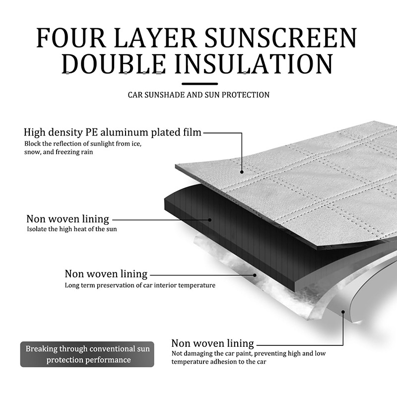 Universal Snow Shield Car Sunshade Car-Mounted Sunshade Open-Hole Front Windshield Heat Shield Car Sunshade Front Shield