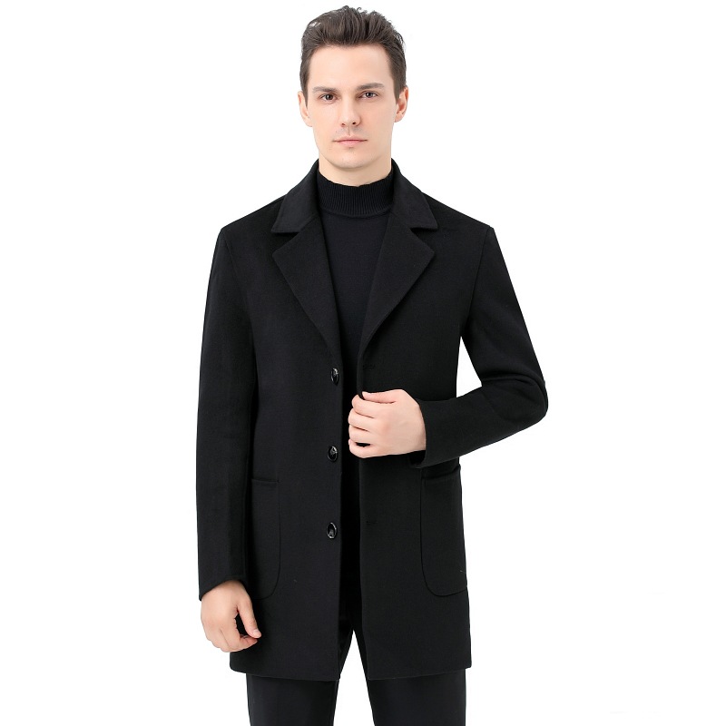 Demi-season long woolen coat for boys