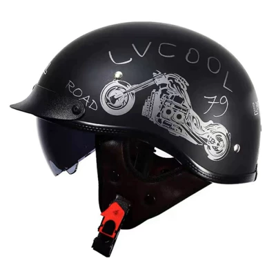 Motosiklet kaskı (dəbilqə) – Electric Vehicle Helmets Wholesale - matt-black-harley-with-black-and-white-mirrors-m