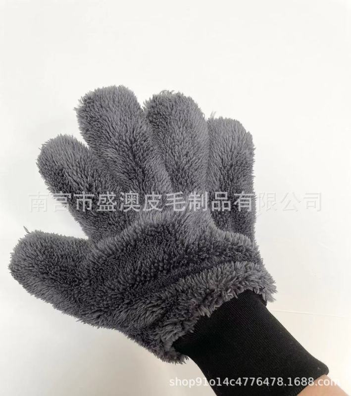 洗車用手袋、特殊シェニールコーラルベルベット、厚みのある綿クマの手、塗装を傷つけない両面クリーニングツール|undefined