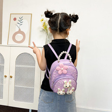 儿童亮片双肩包2023新款韩版可爱软面小背包潮幼儿园女童小兔书包