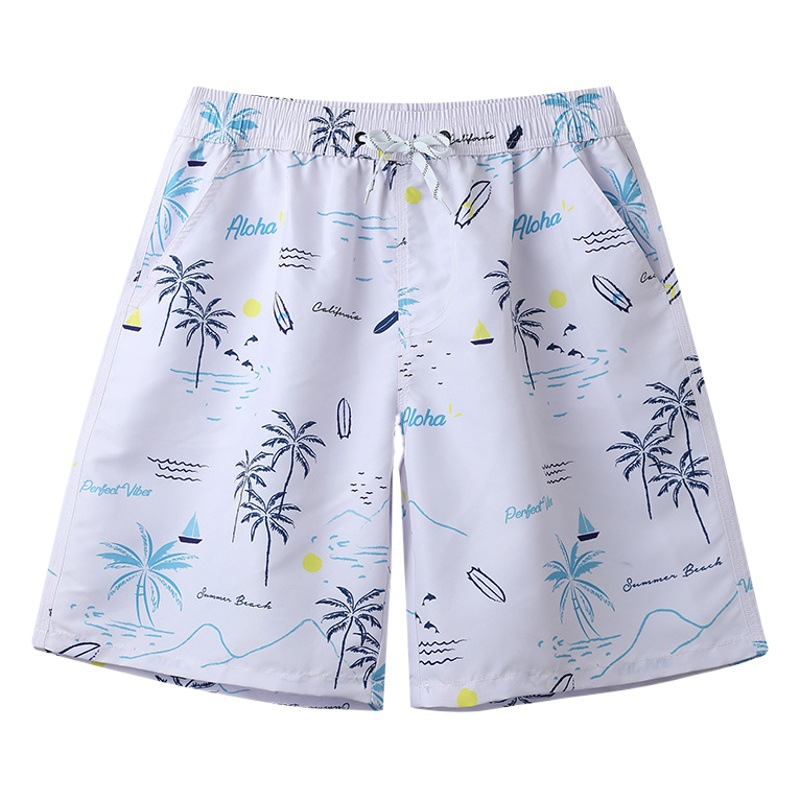 Pantalones de playa sueltos para hombres Beach Water Park traje de baño surf en el mar de secado rápido pareja de cinco puntos vacaciones pantalones cortos de mujer
