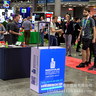 Advertising Hand-Pulled Carton Cart for Foreign Exhibitions Made by Shenzhen Factory with Wheeled Hand-Pulled Carton Trailer Paper Trolley Box