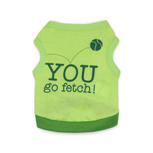 宠物用品狗狗猫咪服装批发汗布绿色印篮球YOU背心泰迪衣服春夏款