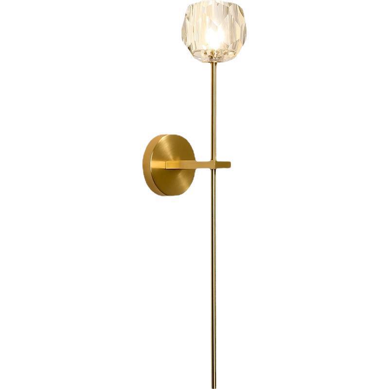 Pasillo cabeza de cama de cristal lámpara de bronce lujosa lámpara de pared del hotel dormitorio pasillo lámpara de pared largo fondo de agua