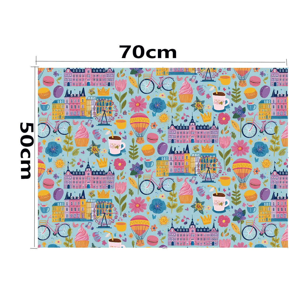 Cuento de hadas francés papel de embalaje de París Torre Eiffel elemento macaron sistema encantador adecuado para el embalaje de regalos de vacaciones image 12
