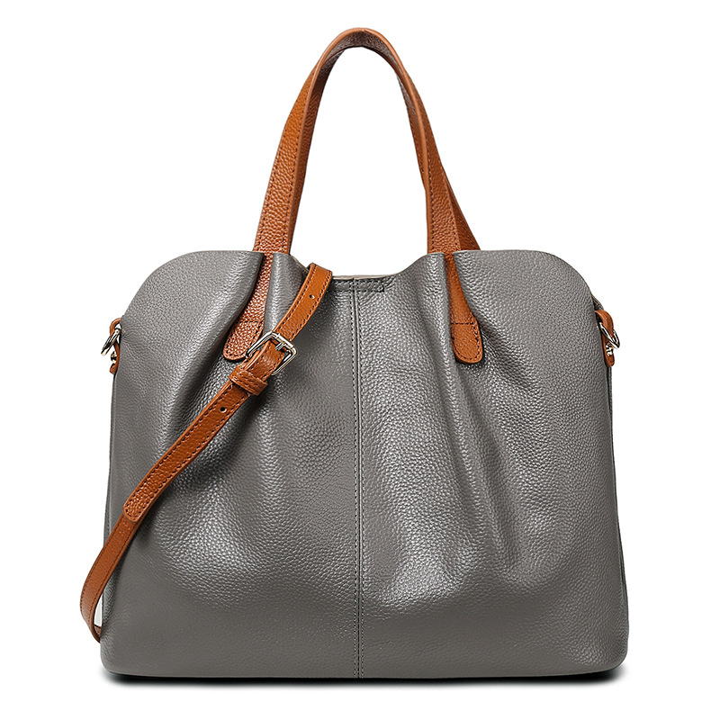 First Layer Cowhide Leather Tote Mother's Bag - Thumbnail 5