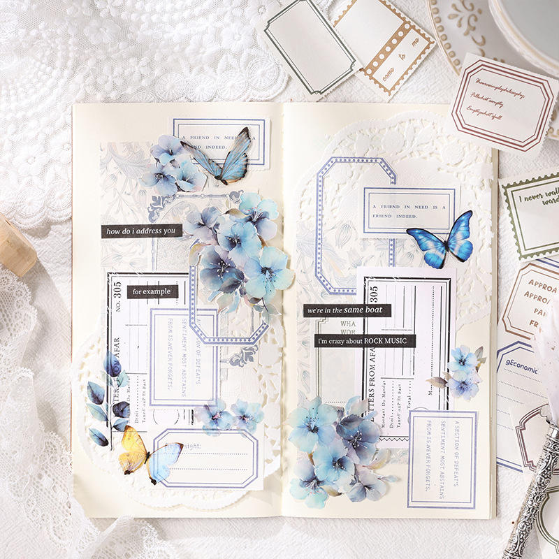 Registro blanco sin adhesivo de papel de notas retro marcador de notas marcador de sellos material de decoración de contabilidad