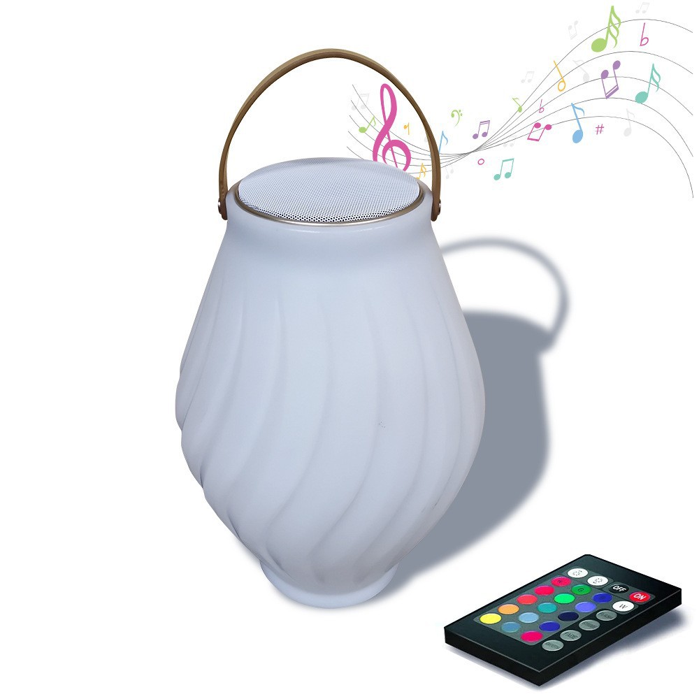 Ventas transfronterizas calientes portátiles inalámbricas altavoces Bluetooth LED 16 colores luz nocturna altavoces creativos PE rotomolding altavoces