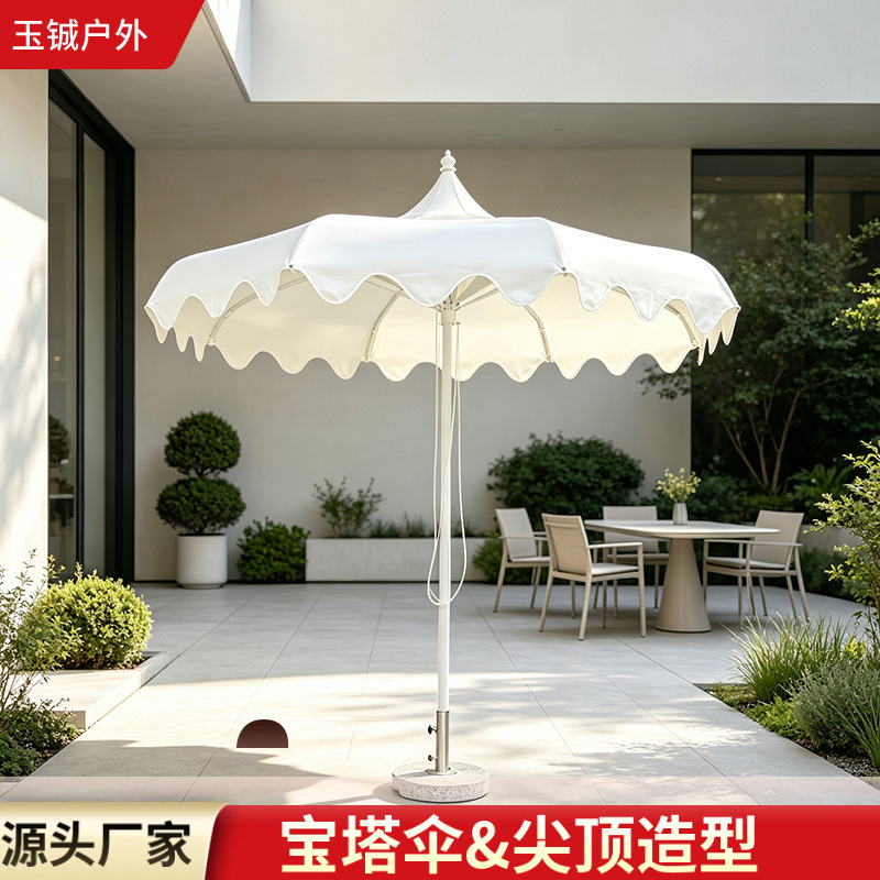 Outdoor Leisure Patio Umbrella with Aluminum Pole, Sun Protection, Uv-Resistant Polyester, Stylish Central Column Pagoda Umbrella for Terrace and Garden Outdoor Leisure Patio Umbrella with Aluminum Pole, Sun Protection, Uv-Resistant Polyester, Stylish Central Column Pagoda Umbrella for Terrace and Garden