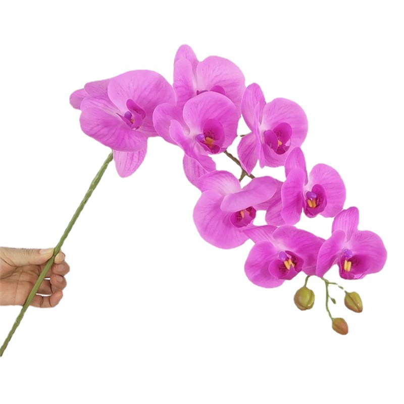Flor artificial de alta calidad 9 cabeza 7 cabeza Phalaenopsis súper realista sensación falsa flor Nordic mesa de comedor decoración boda floral