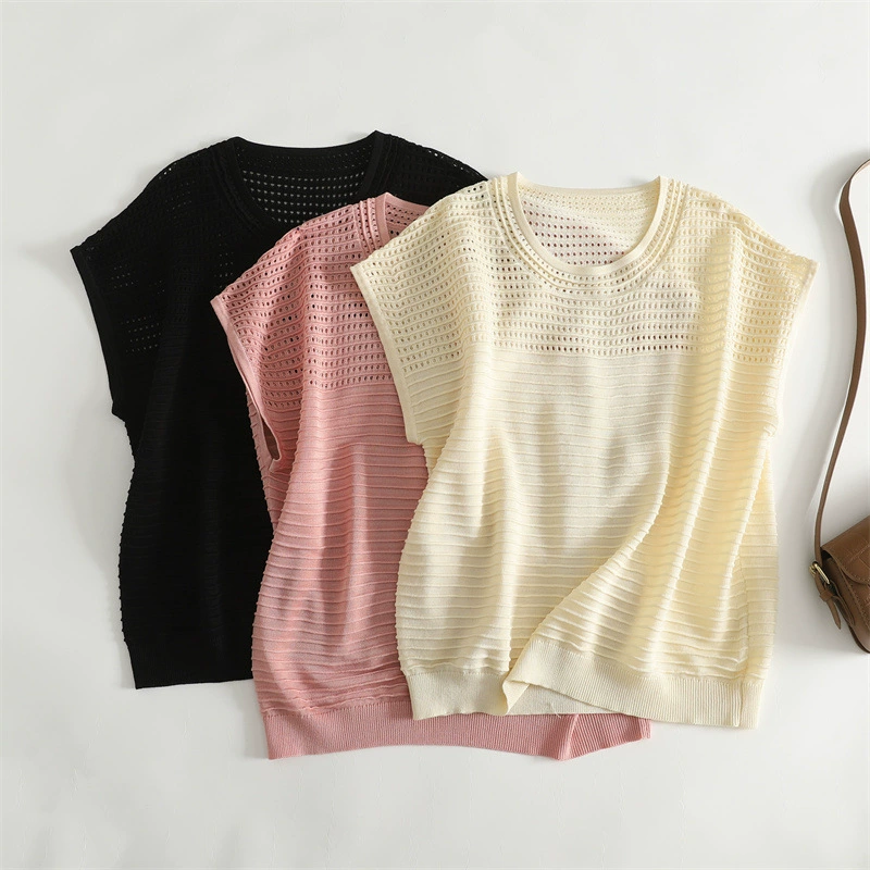 T-shirt, knitted sweater sleevless, elastic vest, plus size