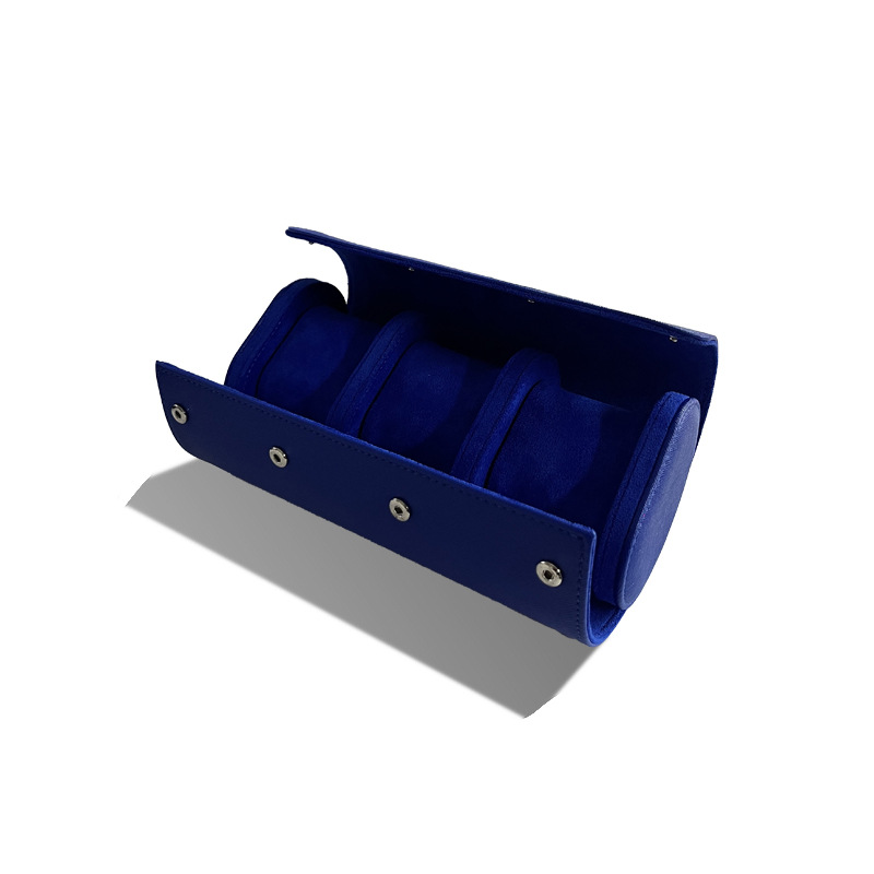 진한 파란색 3위치 시계 상자