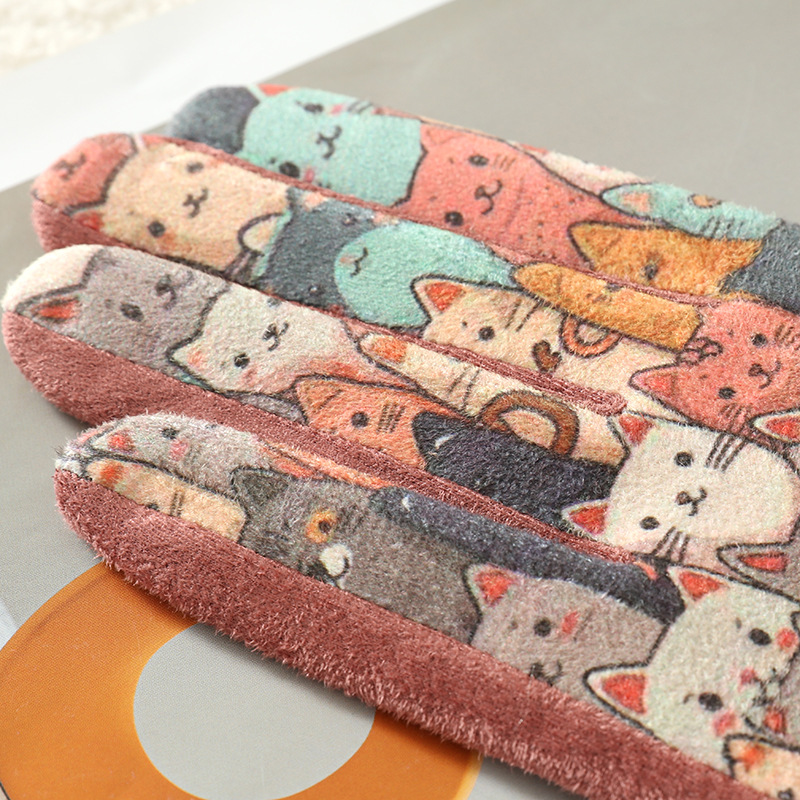 Gato lindo 3D pintura al óleo guantes de seda estilo japonés mujer invierno grueso guantes de calor al por mayor