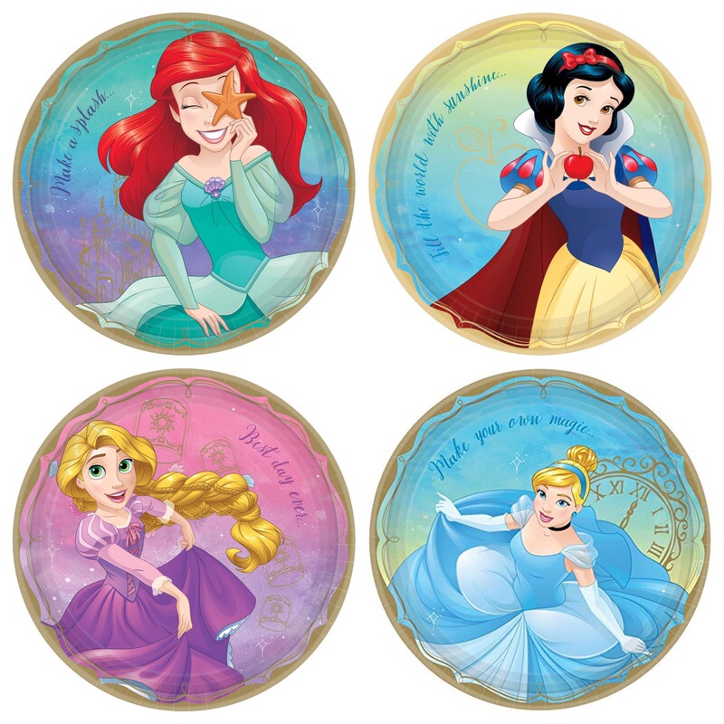 Fairytale Princess Party Tableware 7inch Paper Plate Birthday Cake Decoration Alice in Wonderland Disposable Dinner Plates