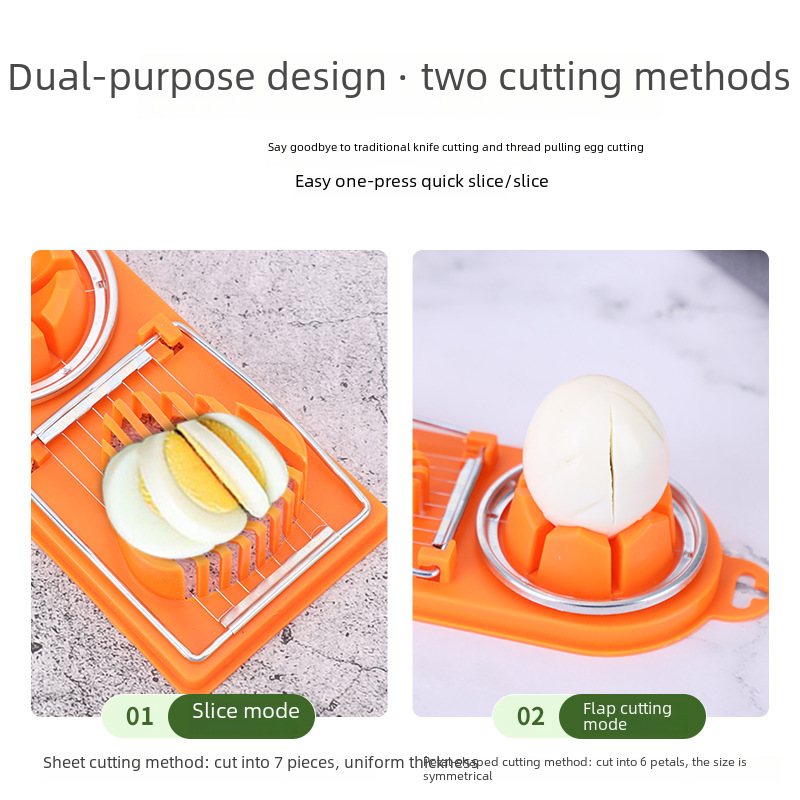 Japanese-style egg slicer multifunctional patterned segmenting stainless steel cutter two-in-one egg slicing and segmenting tool