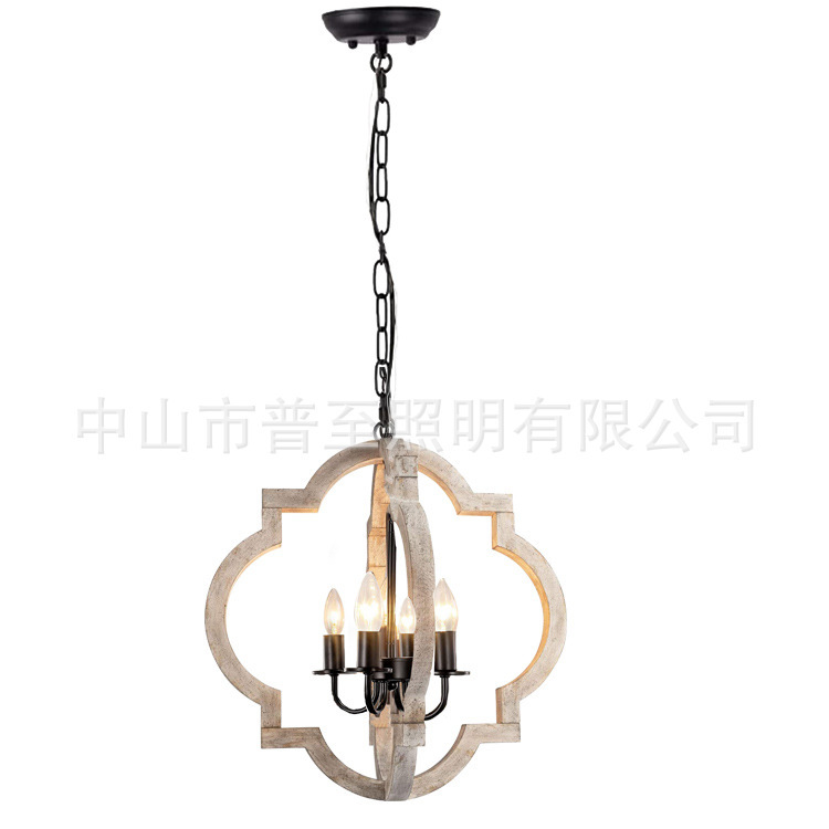 American Country Oak Chandelier Amazon Retro Industrial Style Iron Art Lamps Simple Farmhouse Chandelier