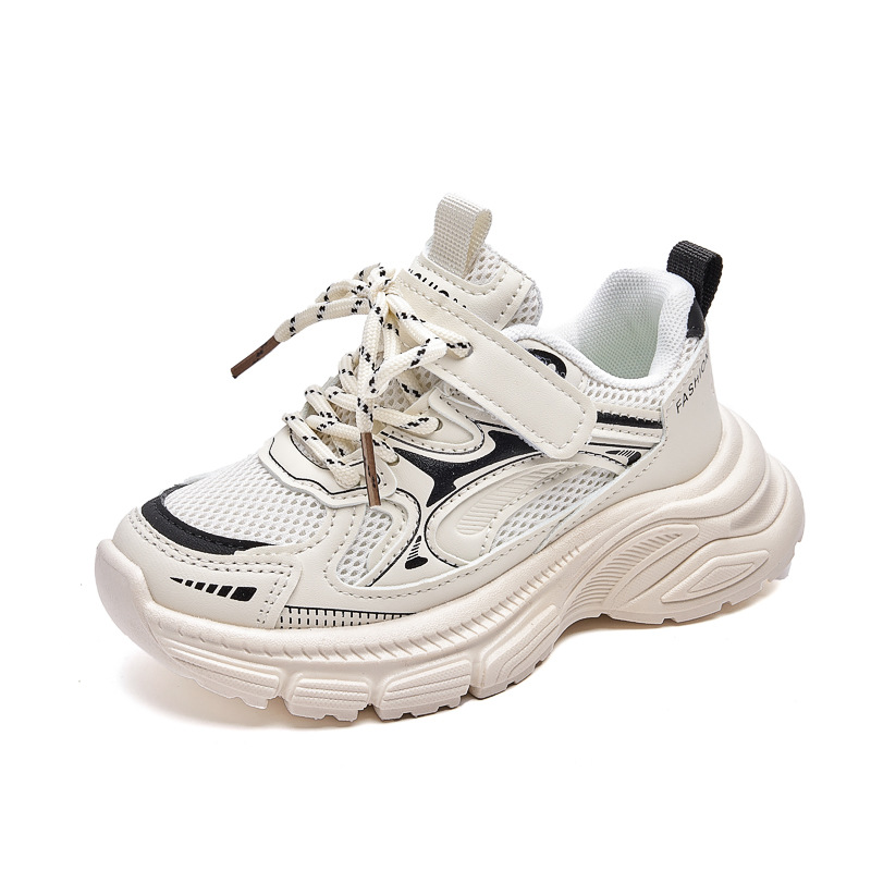 Hombres y niñas zapatos de papá 2026 primavera blanco para niños transfronterizos transpirables zapatos deportivos casuales de estudiantes ecológicos