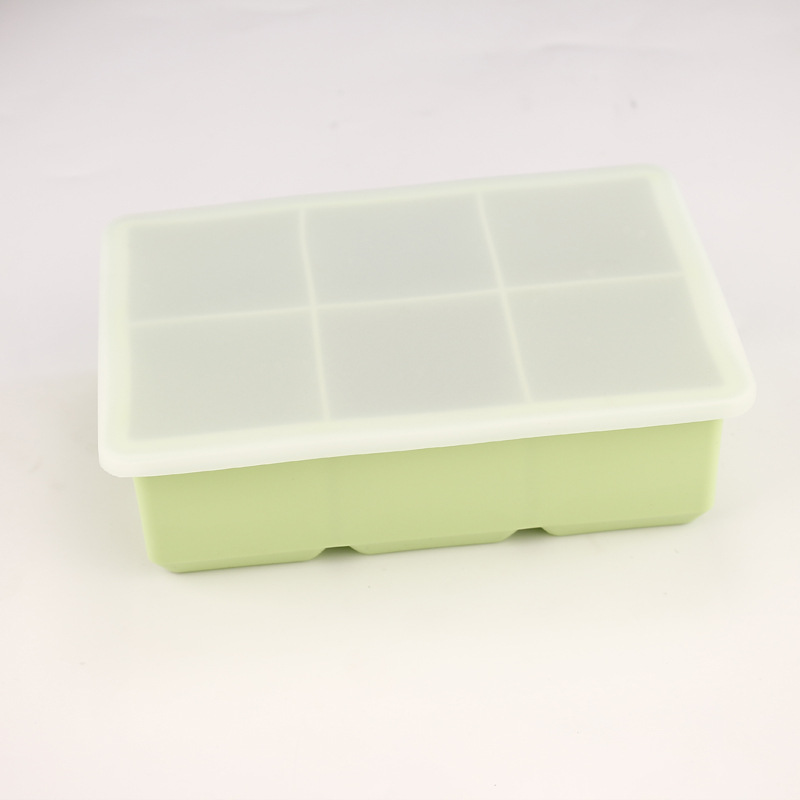 Green 6-piece ice tray-with lid