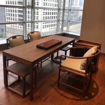 实木泡茶桌椅组合办公室喝茶桌 新中式泡茶桌家用 客厅泡茶桌椅子