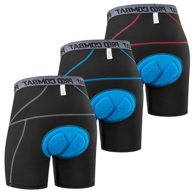 Cycling Pants Outdoor Bike Sports Breathable High Elastic Shock Absorption Sponge Silicone Pad Summer Men's and Women's Underwear Cross Border