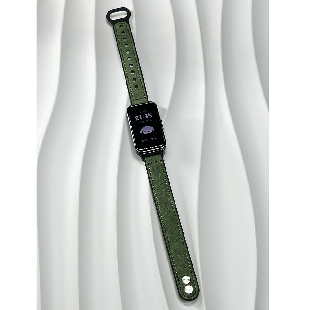 Aplicable a Huawei Pulsera 10 Huawei 9 Pulsera 8a generación de cuero nfc de alta calidad, lujo ligero, deportes, correa de reloj de doble botón