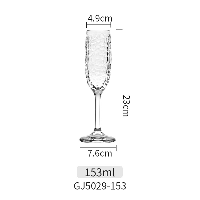 Copa de champán, barra de PC gruesa de alto valor, vino dulce comercial, copa de vino blanco, copa de acrílico transparente