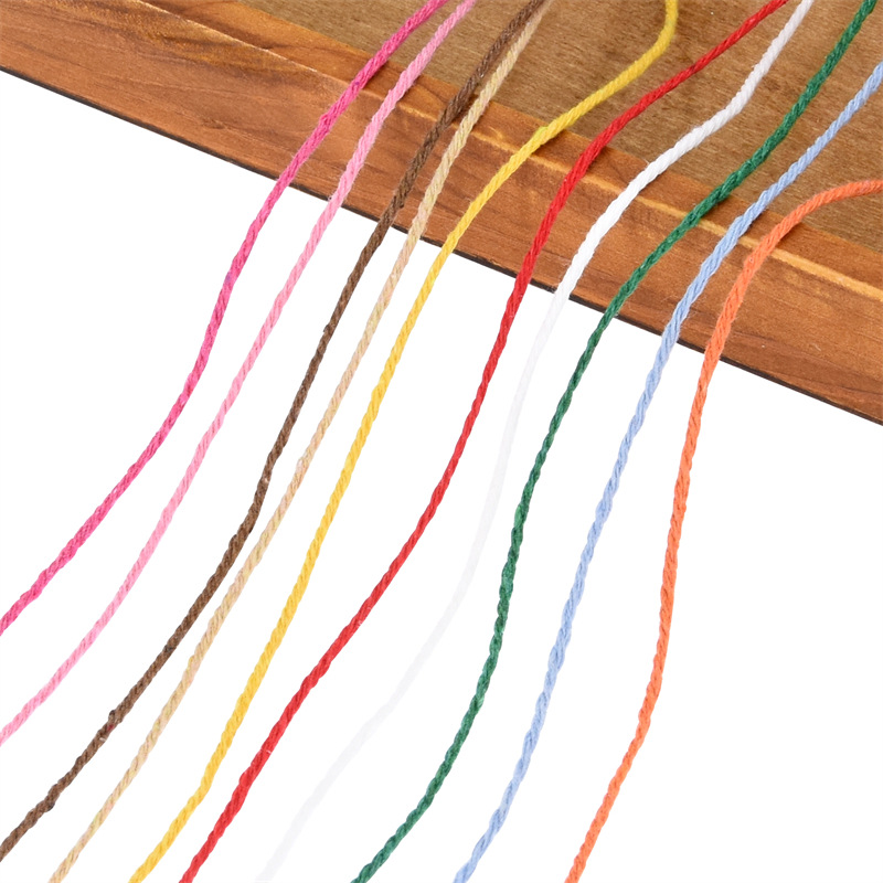 2mm hecho a mano DIY cuerda de algodón colorido tejido cuerda de encuadernación tapiz material decorativo cuerda etiqueta en Stock M
