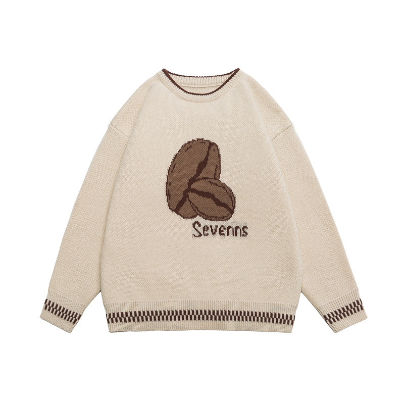 Catalog winter New American fashion brand rugby jacquard sweater couple loose pullover casual knitted top fashion