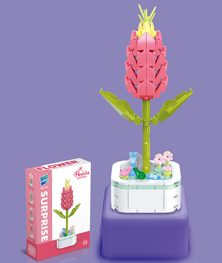 Diamante caballo bloques de construcción flor suculenta olla creativa ramo decoración compatible con Lego niños pequeñas partículas ensambladas juguetes al por mayor