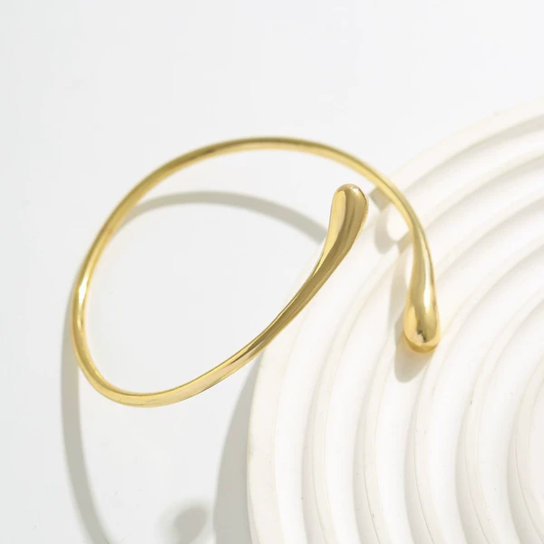 Glossy water drop arm bracelet golden