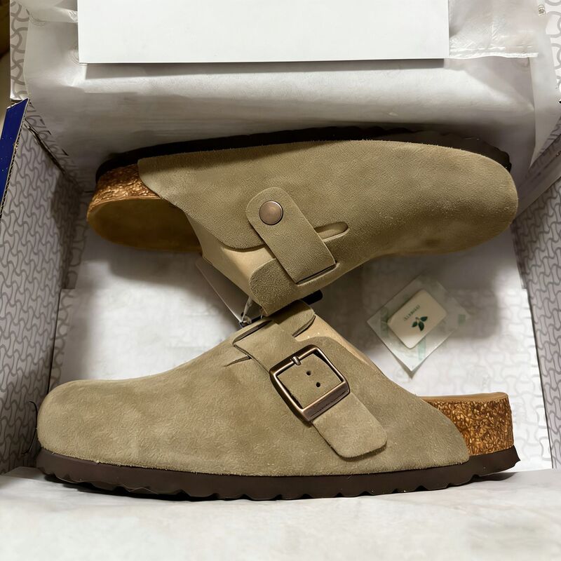 First-Layer Cowhide Birkenstock-Style Half-Slipper Unisex Genuine Leather Cork Flat Birkenstock Shoes Casual Closed-Toe Slippers Birkenstock First-Layer Cowhide Birkenstock-Style Half-Slipper Unisex Genuine Leather Cork Flat Birkenstock Shoes Casual Closed-Toe Slippers Birkenstock