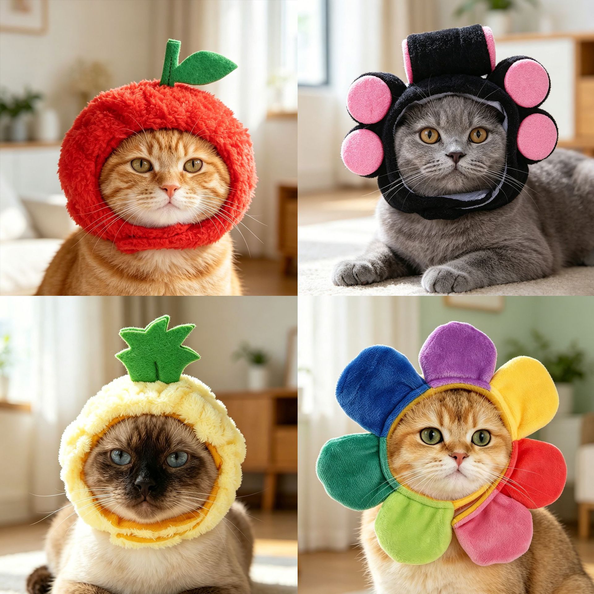 Resumen mascota tocado lindo perro Teddy vestir girasol mascota tocado peluca gato sombrero de Halloween image 6