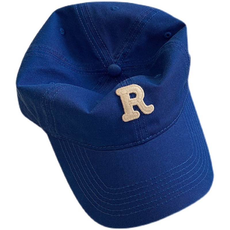 Gorra de béisbol estilo coreano circunferencia de la cabeza grande cara-mirando pequeño sombrero hombres y mujeres pareja moda todo partido letra R gorra al por mayor