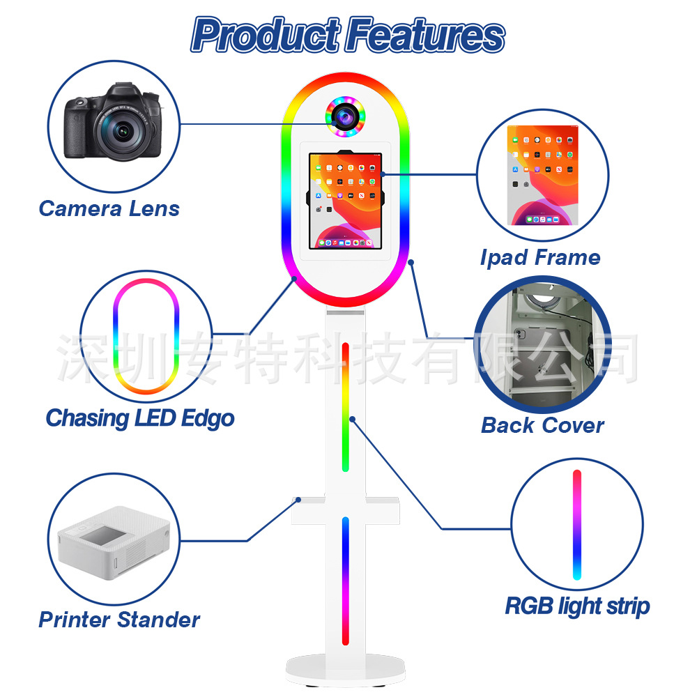 Cabina de Fotos para iPad de Hierro con Luces LED para Fiestas de Cumpleaños image 5