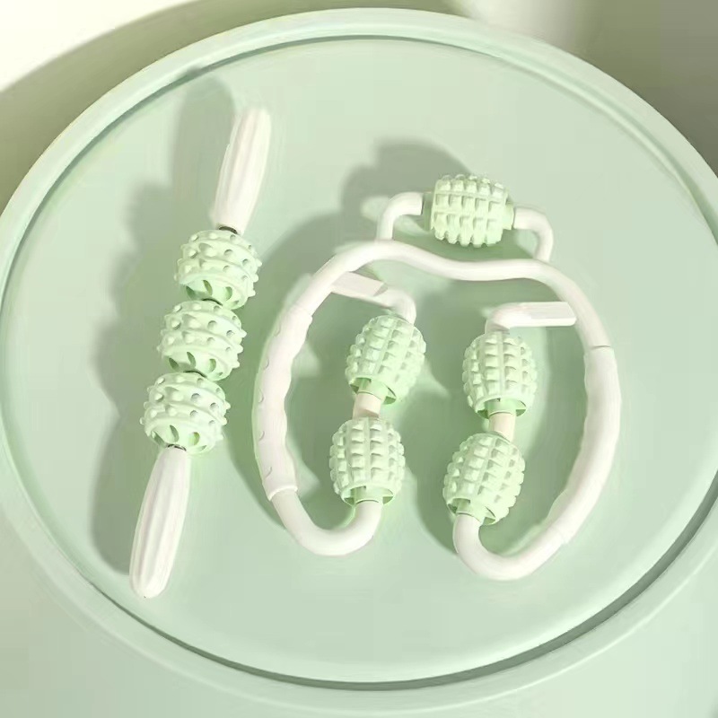 5륜 마사지기 흰색과 녹색 + 3륜 마사지봉