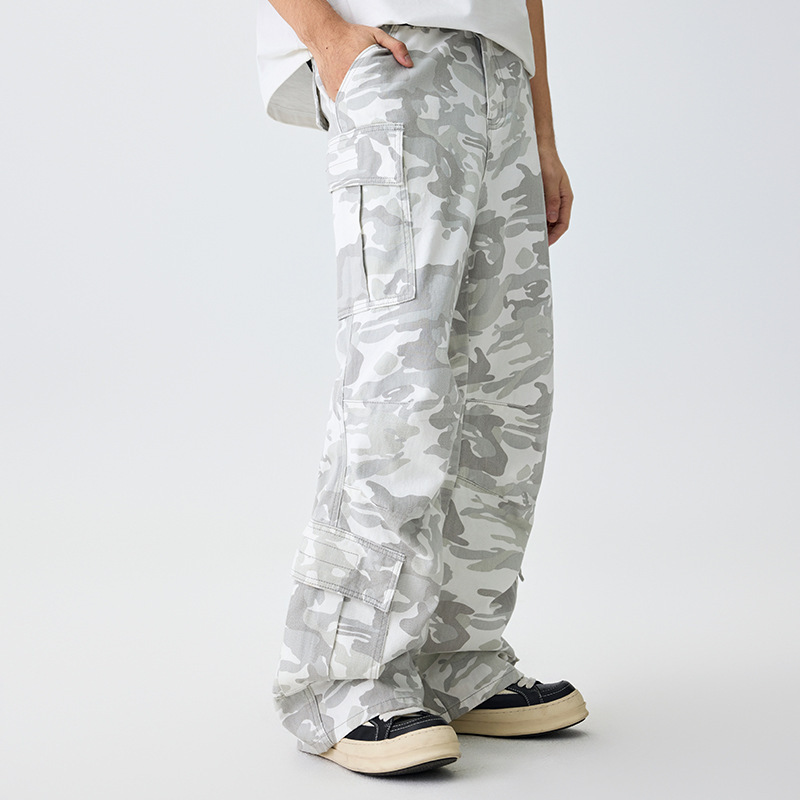 Youth Snow Camouflage Work Pants Men's# Fashion Fashion Brand High Street Multi-Pocket Outdoor Long Pants Advanced Sense