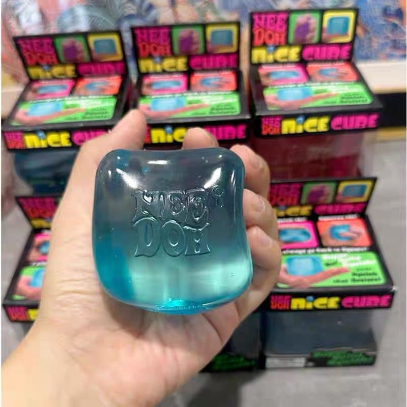 Maltose ice cube squeeze toy for stress relief, similar to the Needoh model, transparent ice cube, high aesthetic value, stress-relief gadget