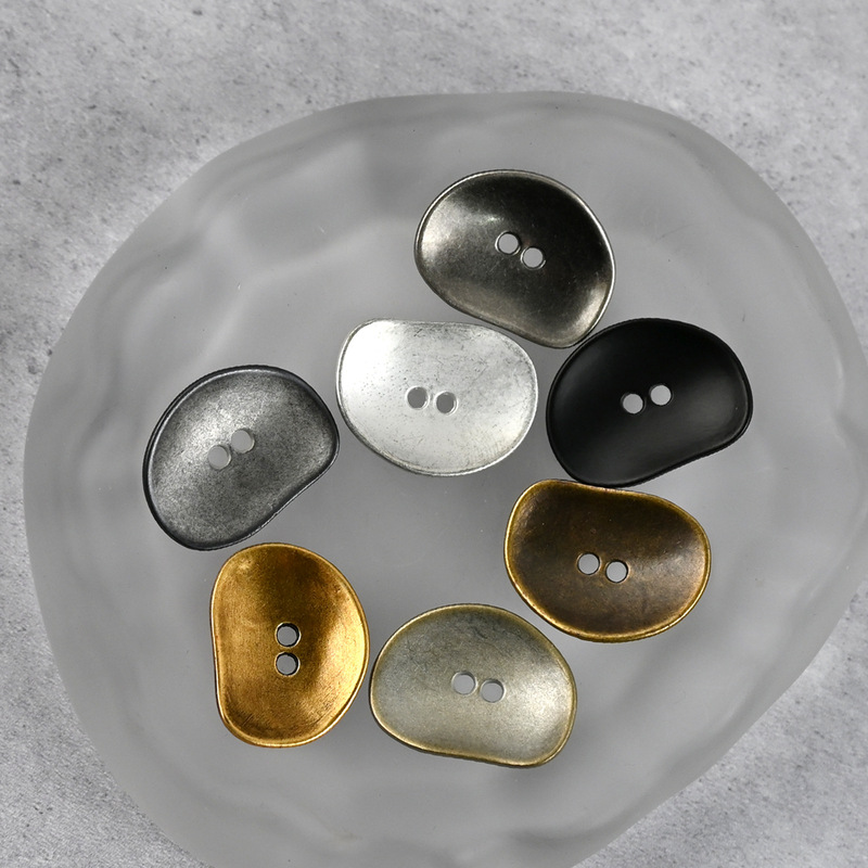 Bowl-Shaped Metal Pea Buttons, Silver and White Beans, Ancient Silver and Gold Shirt, Vest, Denim Jacket, Clothing Buttons