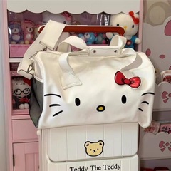HelloKitty旅行包卡通可爱大包包单肩蝴蝶结凯蒂猫手提健身包斜挎