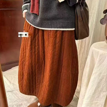 2025冬季新款女下装半身裙日系棉裙复古灯芯绒裙子宽松ins外贸