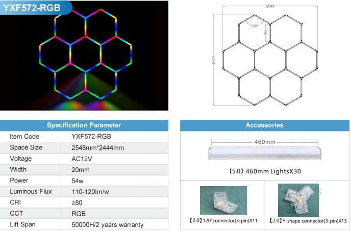 폭발 7 개의 구멍-RGB 빛 색상 [85-265V]