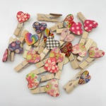 爱心木夹子 3.5cm木制小夹子 相片夹 印花夹子 幼儿园照片墙装饰