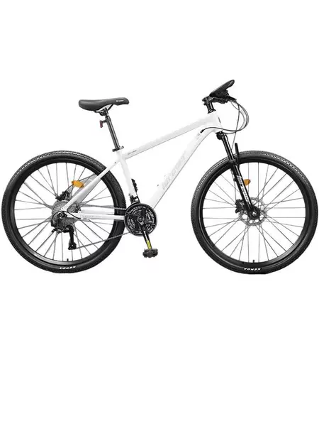 Light cloud white aluminum frame [mechanical double disc]-26 inches-27 speed