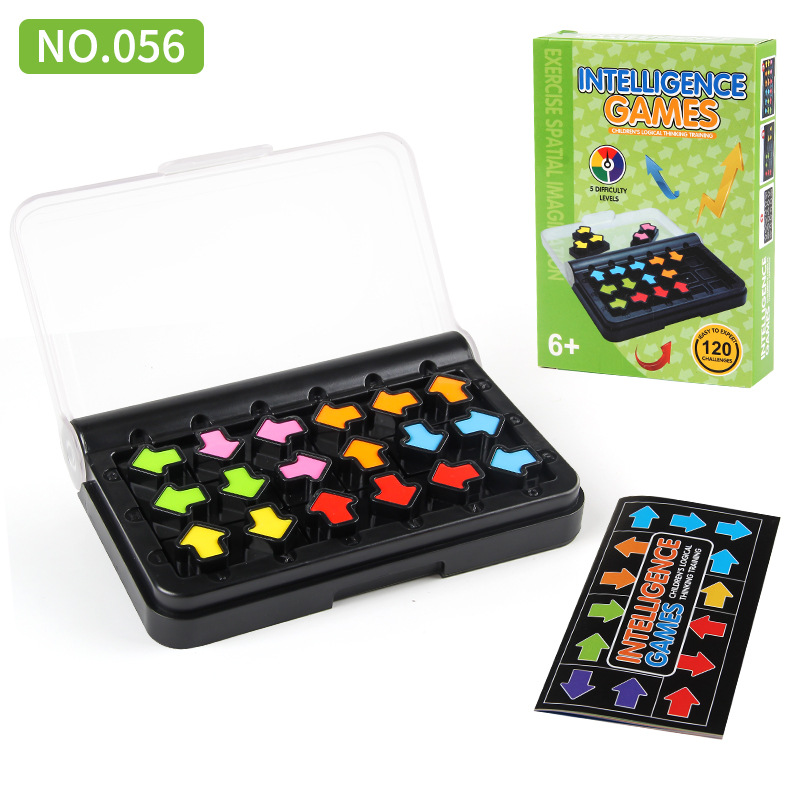Exportación transfronteriza cerebro entrenamiento de pensamiento lógico juegos de mesa rompecabezas inteligente juegos de bolsillo juguetes de perlas de color