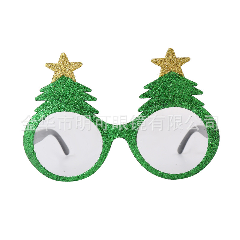 Gafas de Fiesta de Árbol de Navidad de PC Decorativas con Purpurina